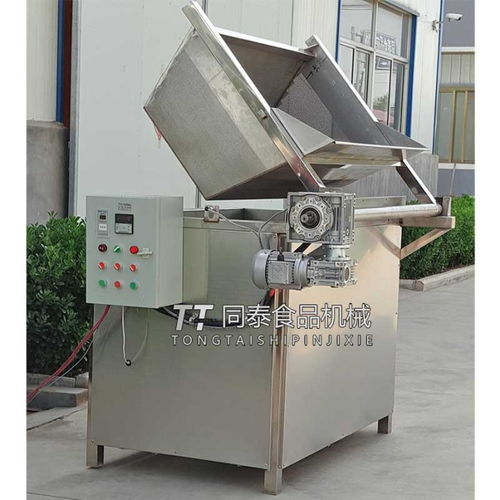 电加热自动控温豆泡油炸机,小型豆腐泡油炸锅厂家 批发价格 诸城市同泰食品机械厂,移动站